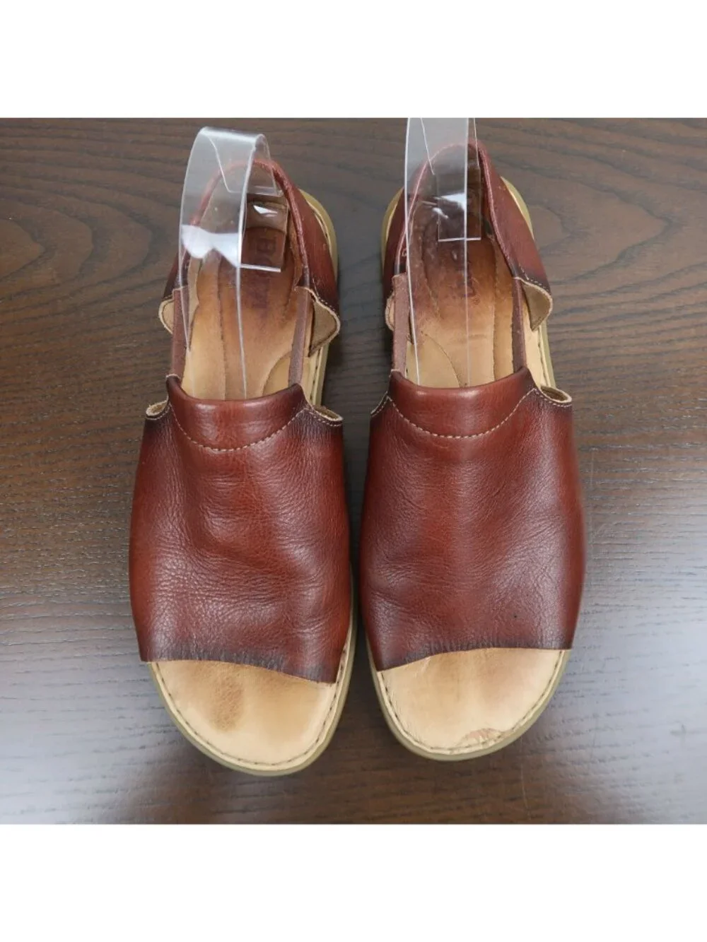Born 9vCove Brown Leather Open-Toe Sandals With Slingback Strap & Cushioned Sole - Picture 7 of 8
